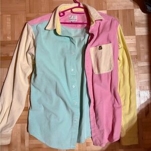 Teddy Fresh Multicolor Button Down Shirt - Pink, Yellow, Blue